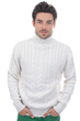 Cashmere uomo maglioni in filato grosso lucas bianco naturale 4xl
