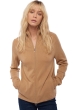 Cashmere cashmere donna cappuccio e zip virginia cammello l