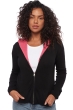 Cashmere cashmere donna cappuccio e zip wiwi nero rosa shocking xs