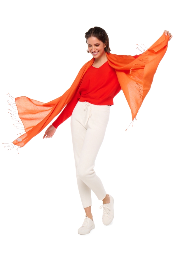 Cashmere accessori scialli diamant arancio 201 cm x 71 cm