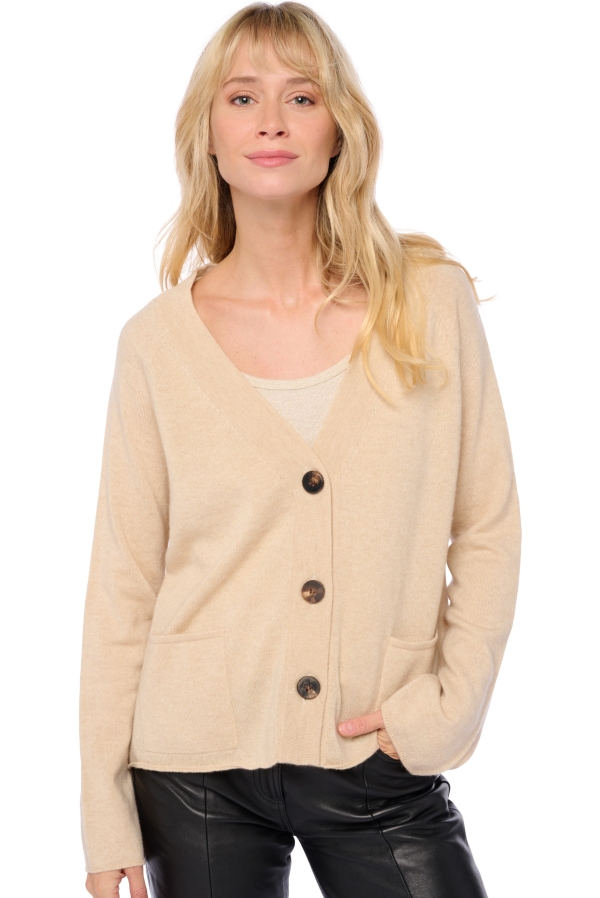 Cashmere cashmere donna cardigan chana natural beige t2