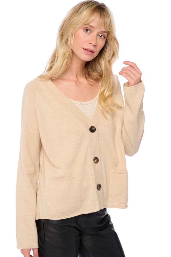 Cashmere cashmere donna cardigan chana natural beige t2