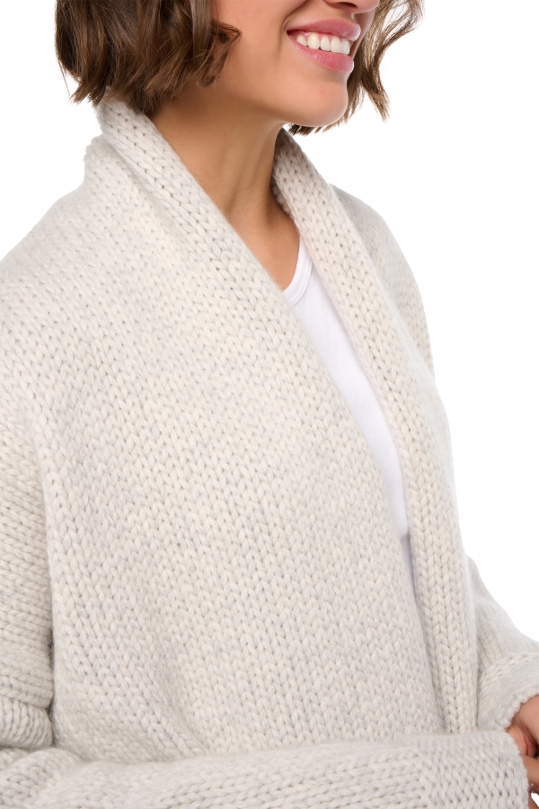 Cashmere cashmere donna cardigan vienne flanella chine natural ecru l