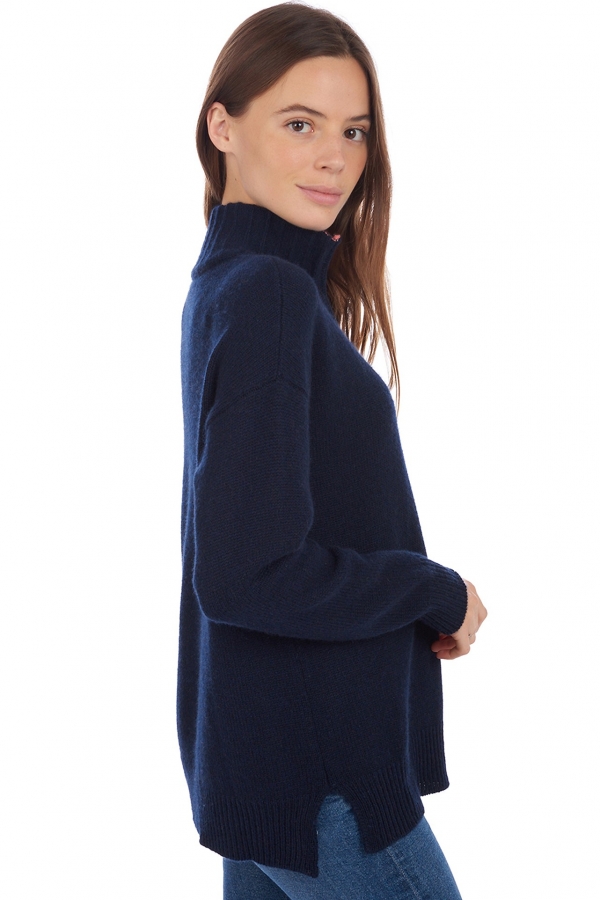 Cashmere cashmere donna maglioni in filato grosso alizette blu notte 2xl