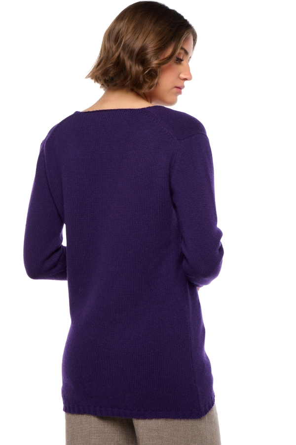 Cashmere cashmere donna maglioni in filato grosso vanessa deep purple 3xl