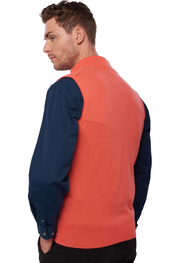 Cashmere uomo cappuccio e zip dali corallo luminoso 2xl