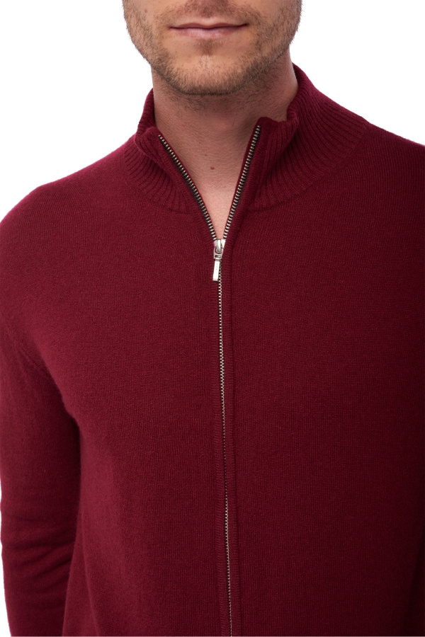 Cashmere uomo cappuccio e zip elton bordeaux xs