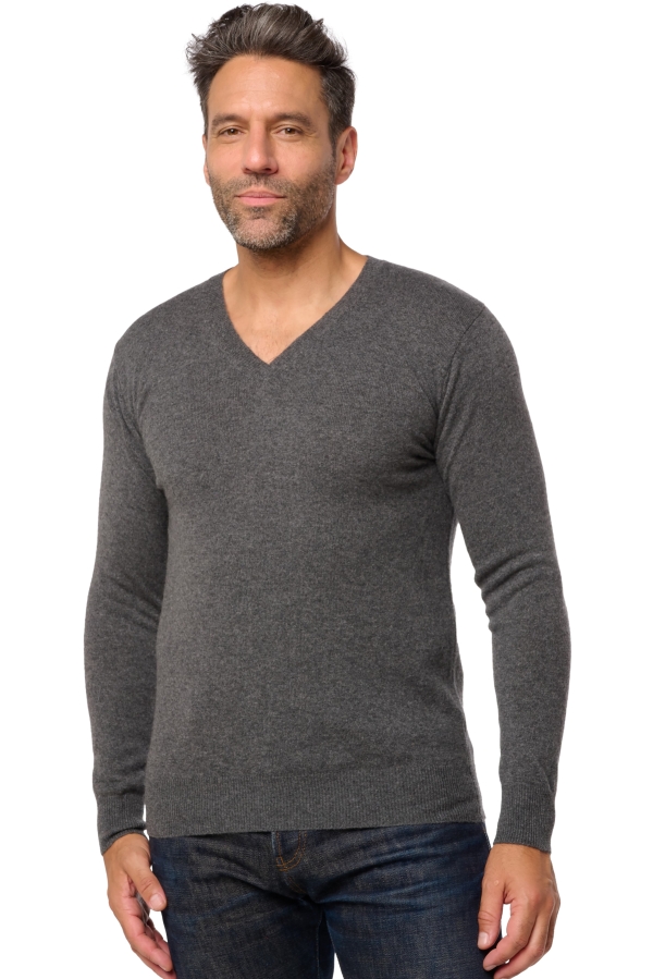 Cashmere uomo scollo a v tor first dark grey 2xl