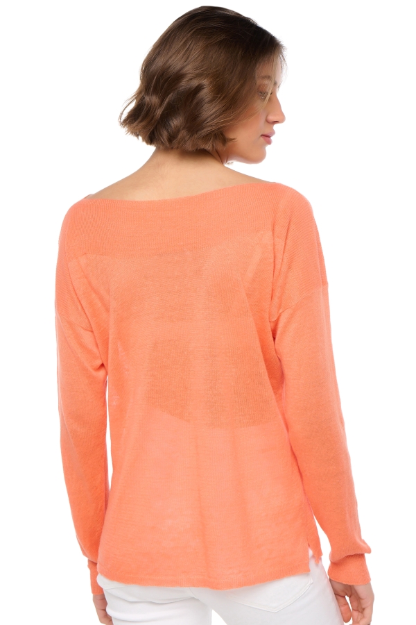 Lino cashmere donna girocollo sheila papaya s