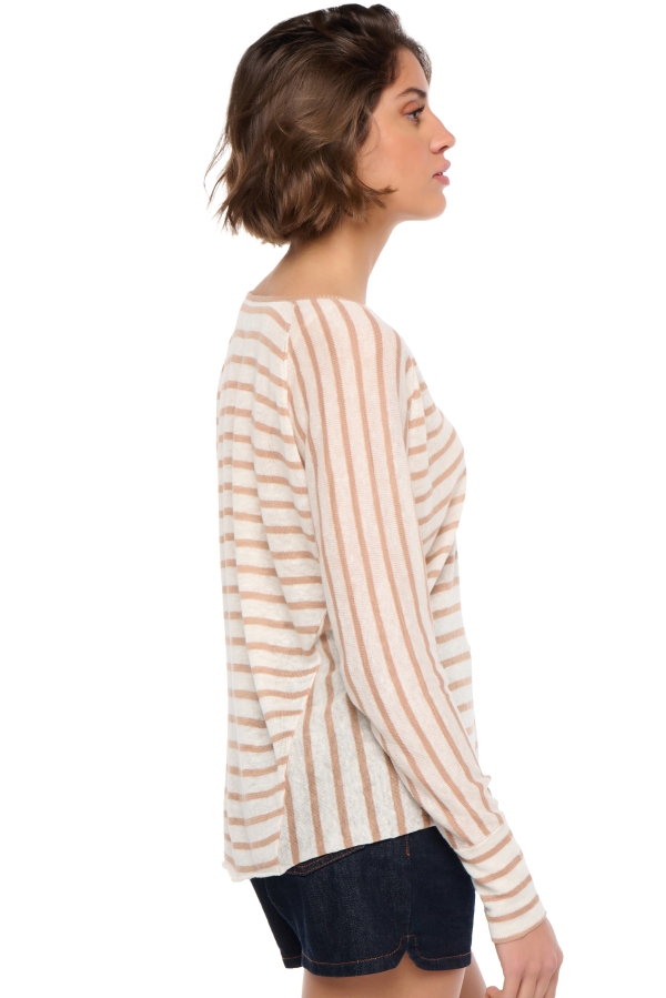 Lino cashmere donna lino nuovo  susanna snow latte s