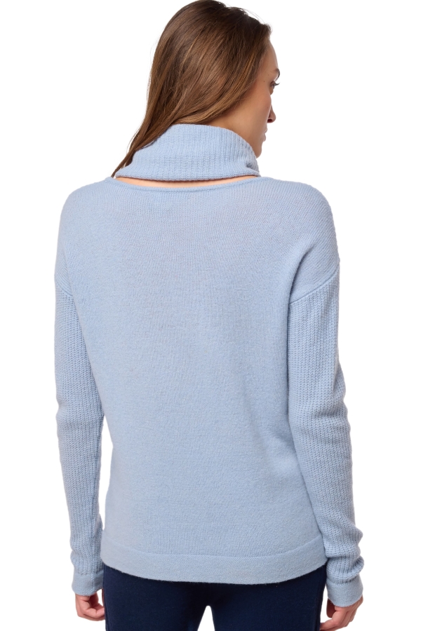 Yak cashmere donna girocollo zenica celeste chiaro m