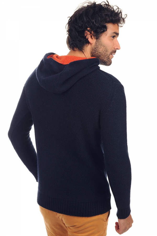 Yak uomo cappuccio e zip conor blu notte paprika 2xl