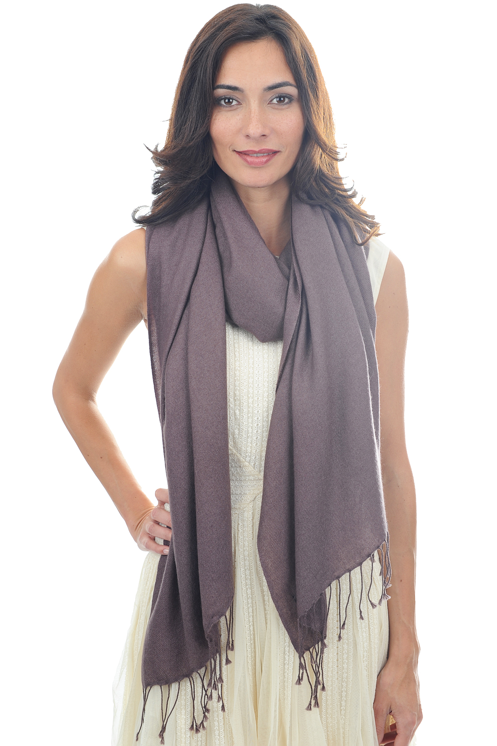 Cashmere accessori diamant grigio talpa chiaro 204 cm x 92 cm