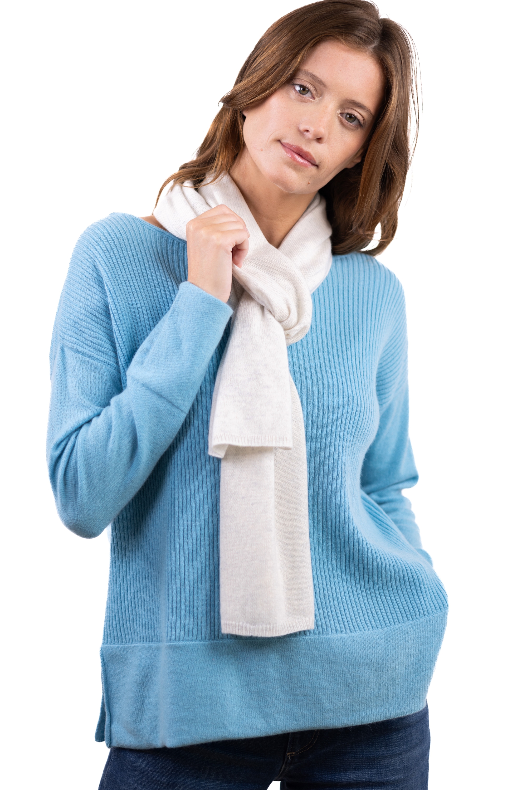 Cashmere accessori sciarpe foulard ozone phantom 160 x 30 cm
