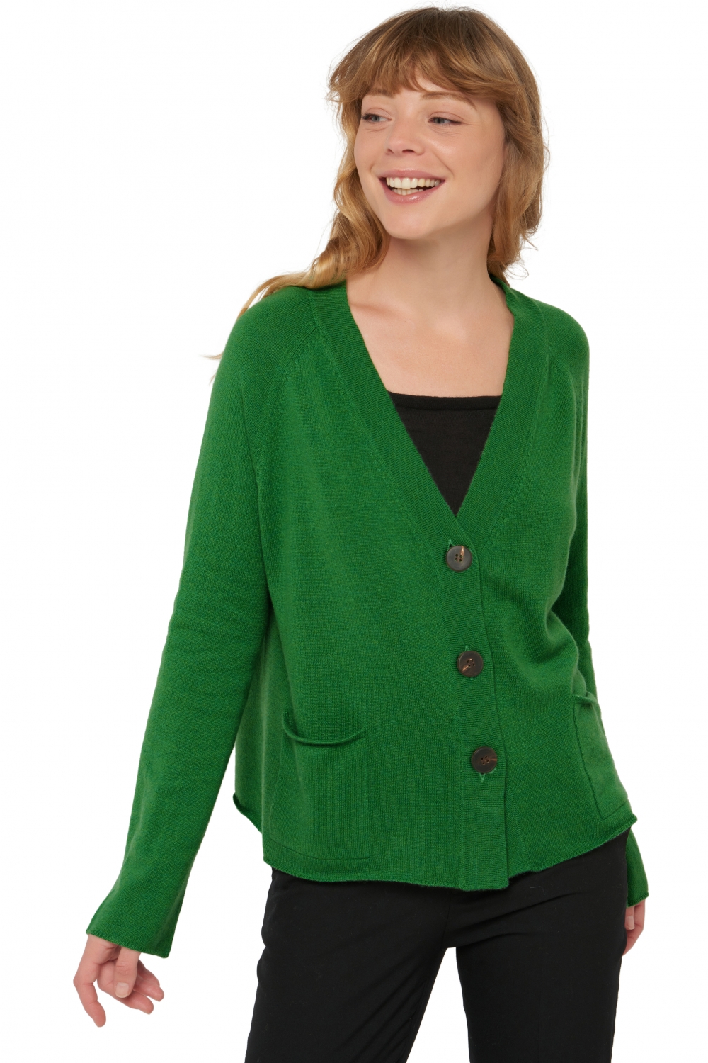 Cashmere cashmere donna cardigan chana basil t1