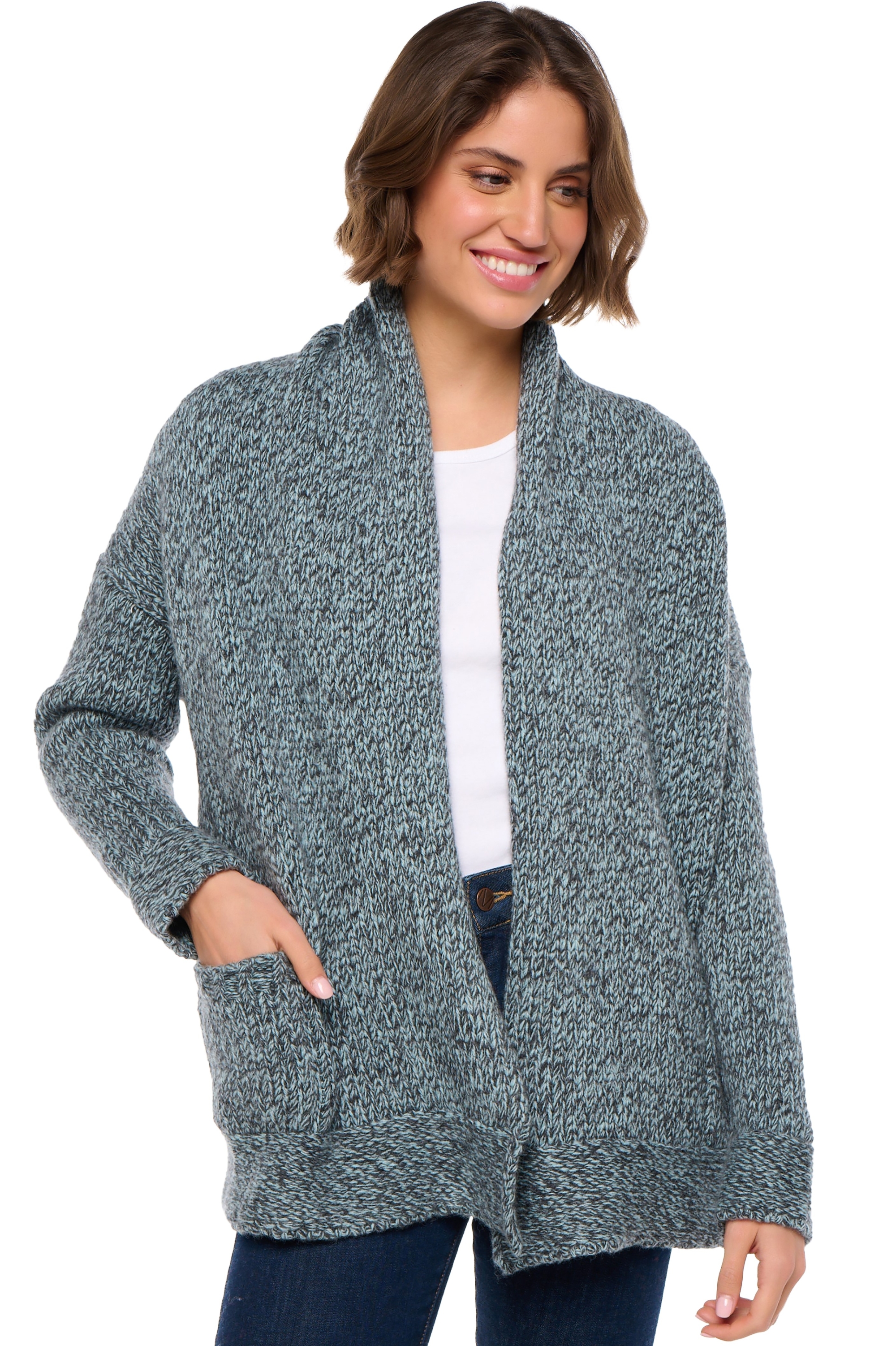 Cashmere cashmere donna cardigan vienne antracite chine ciel l