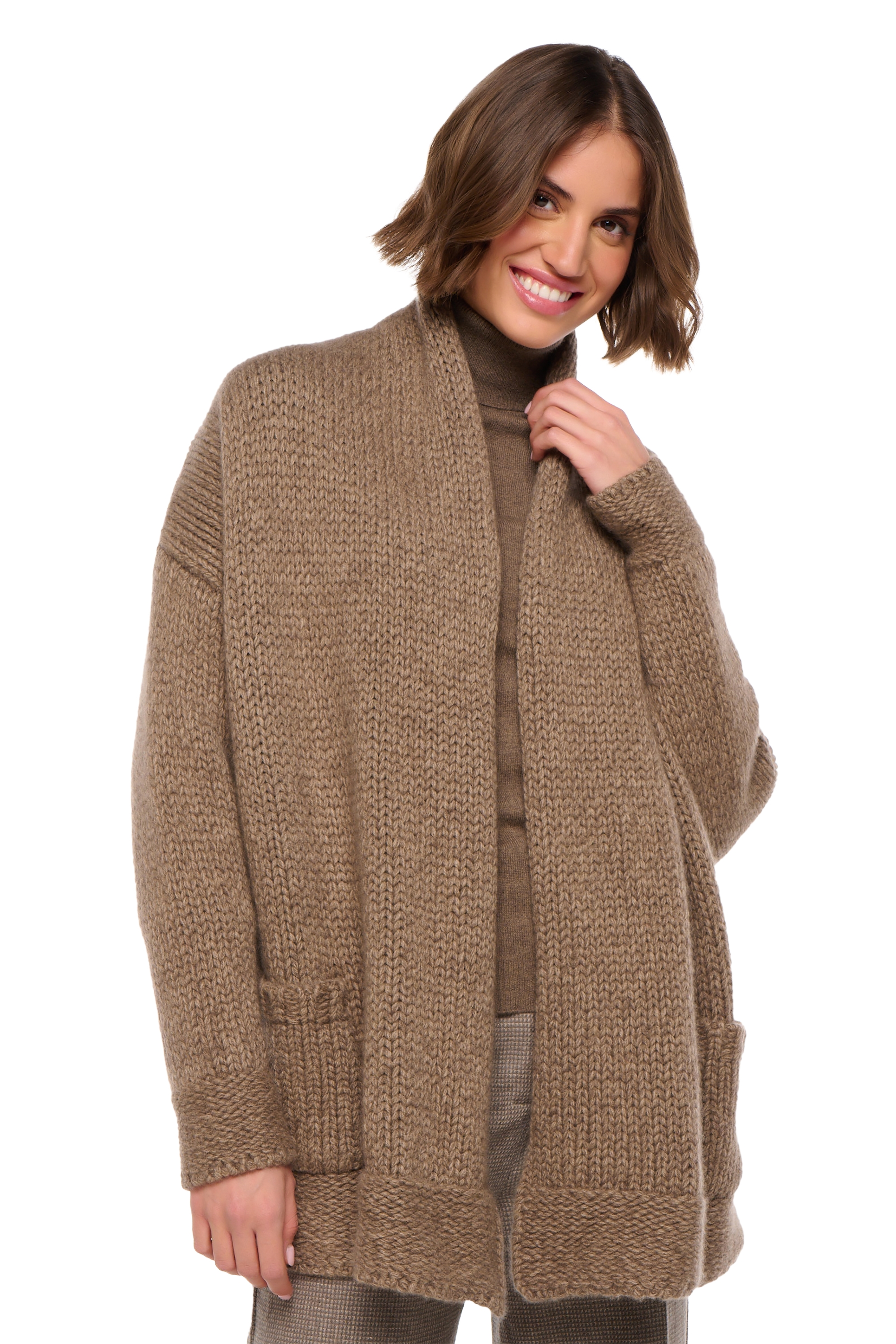 Cashmere cashmere donna cardigan vienne natural stone natural brown m