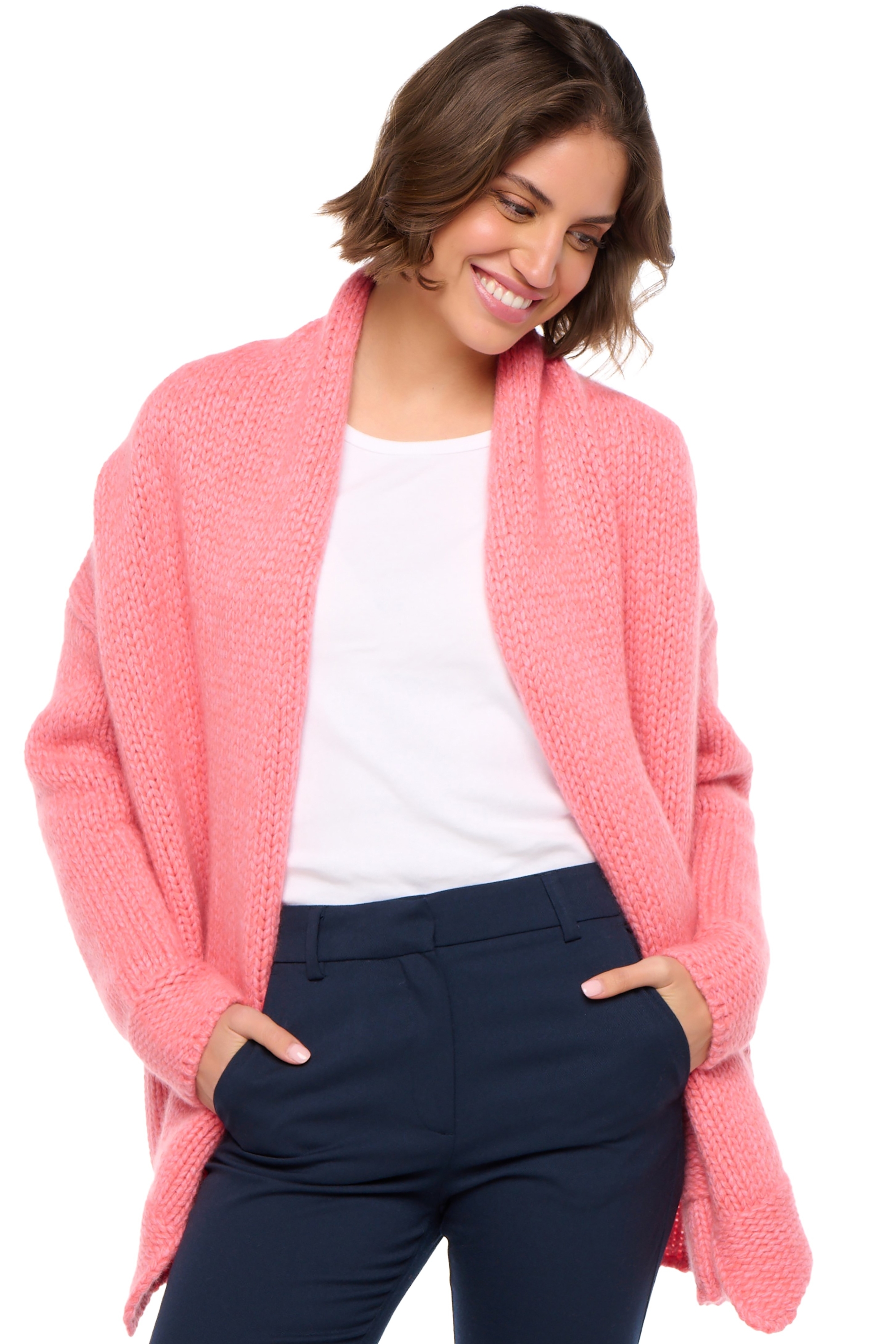 Cashmere cashmere donna cardigan vienne peach rosa m