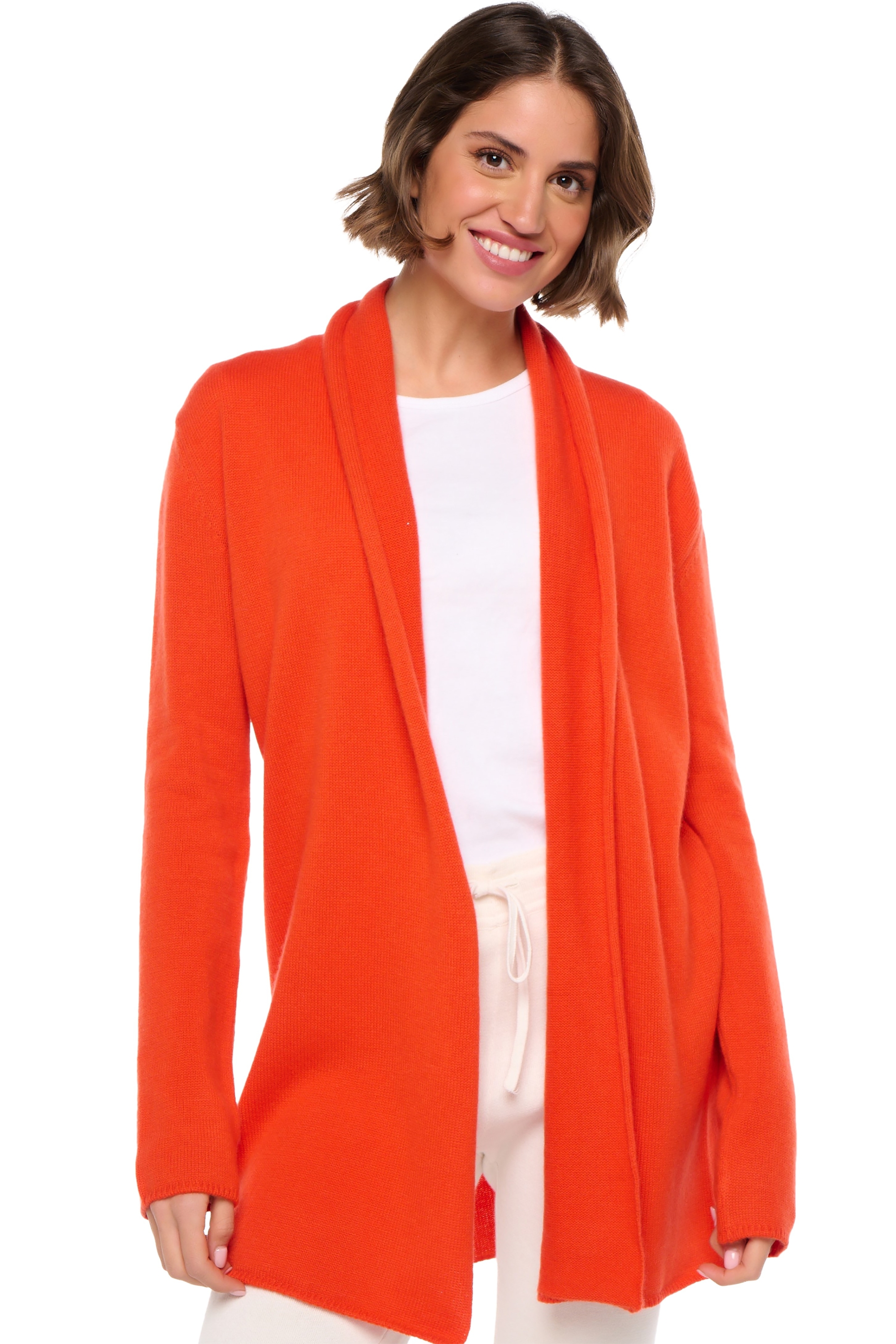 Cashmere cashmere donna maglioni in filato grosso fauve bloody orange 2xl