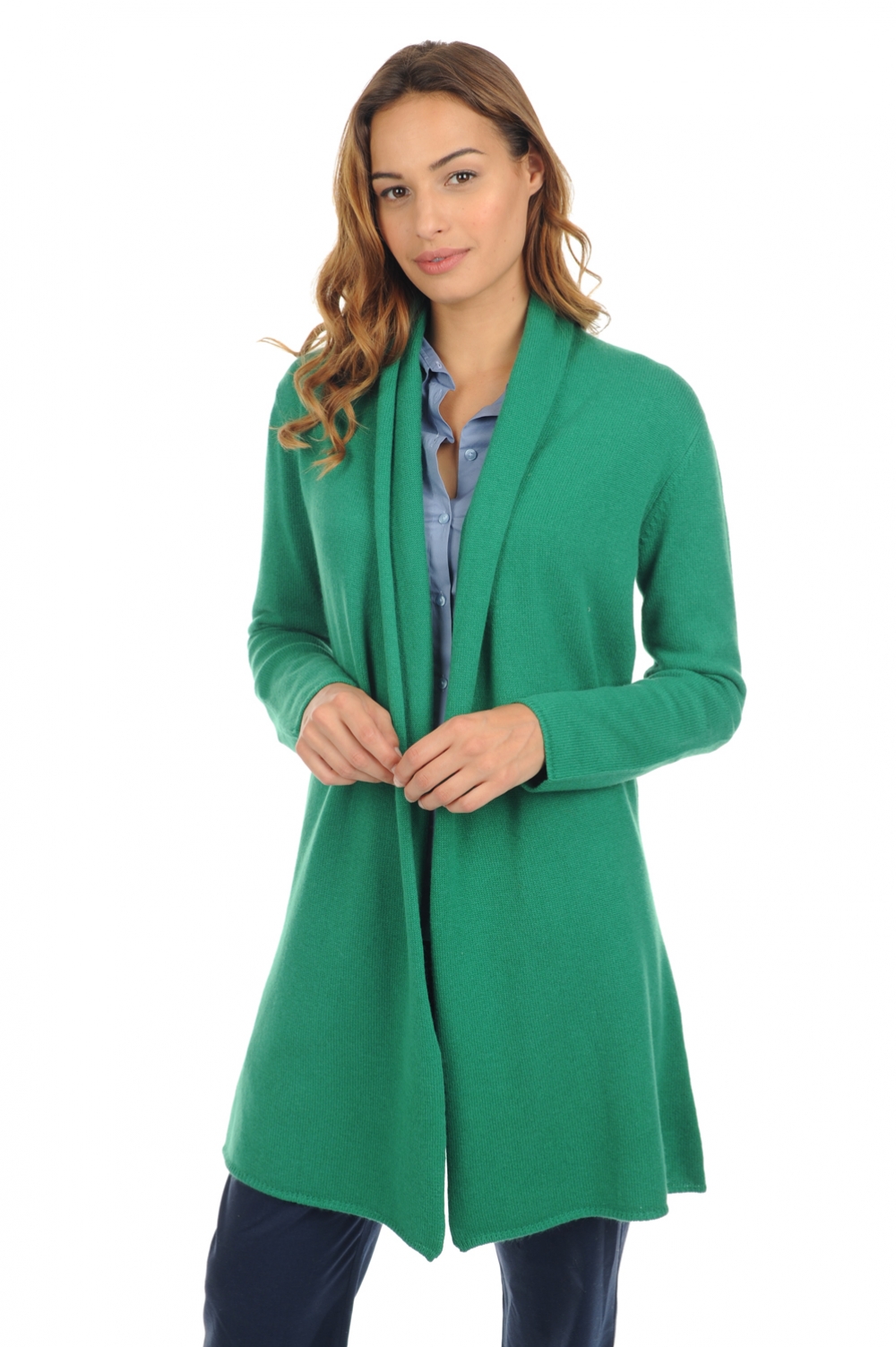 Cashmere cashmere donna maglioni in filato grosso perla verde inglese 2xl