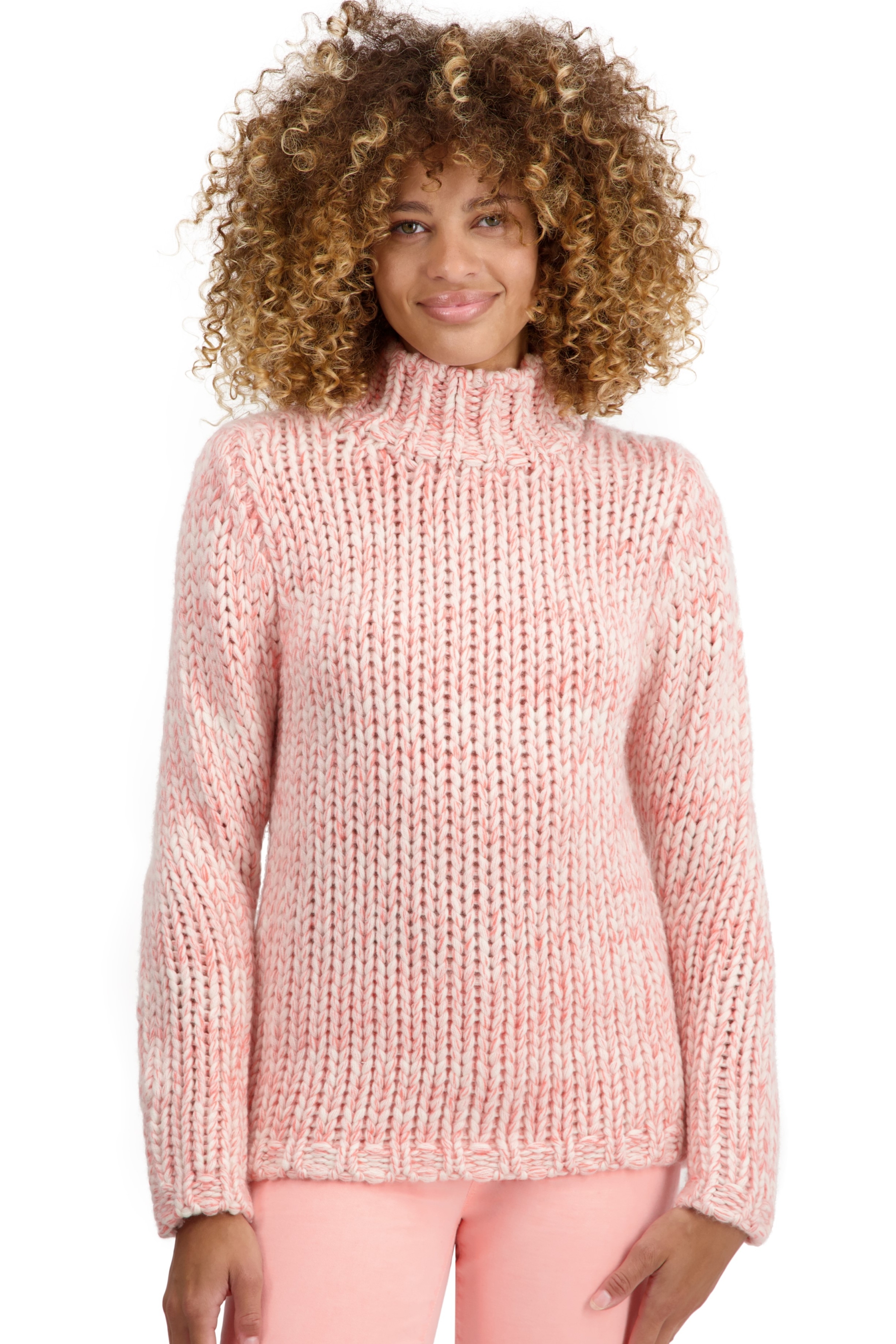 Cashmere cashmere donna maglioni in filato grosso toxane natural ecru rosa pallido peach 2xl