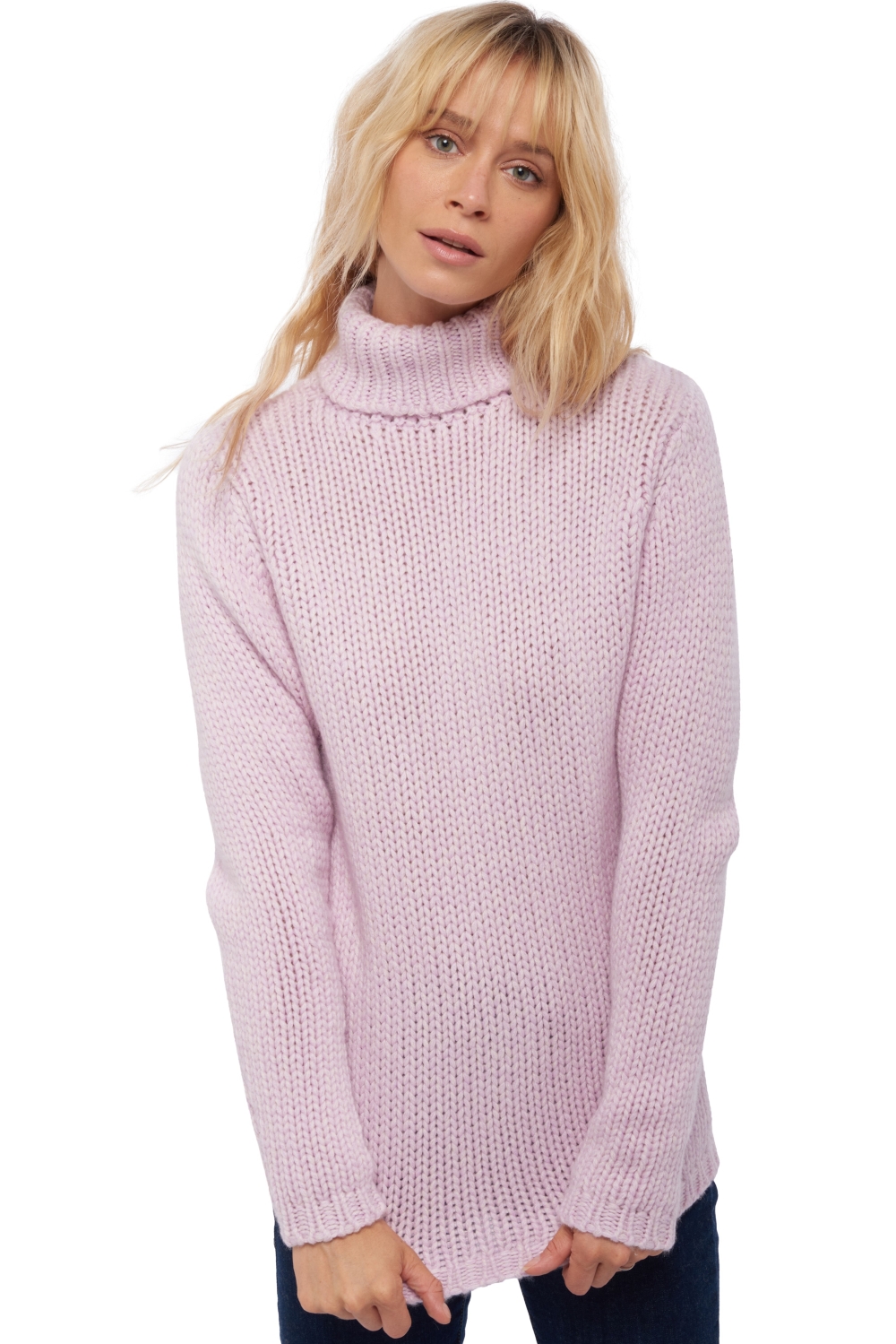 Cashmere cashmere donna maglioni in filato grosso vicenza lilas rosa pallido l