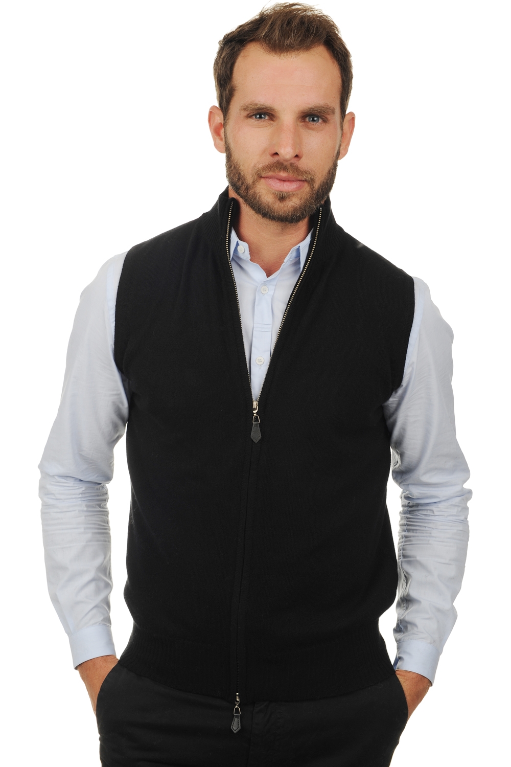 Cashmere uomo cappuccio e zip dali nero 2xl