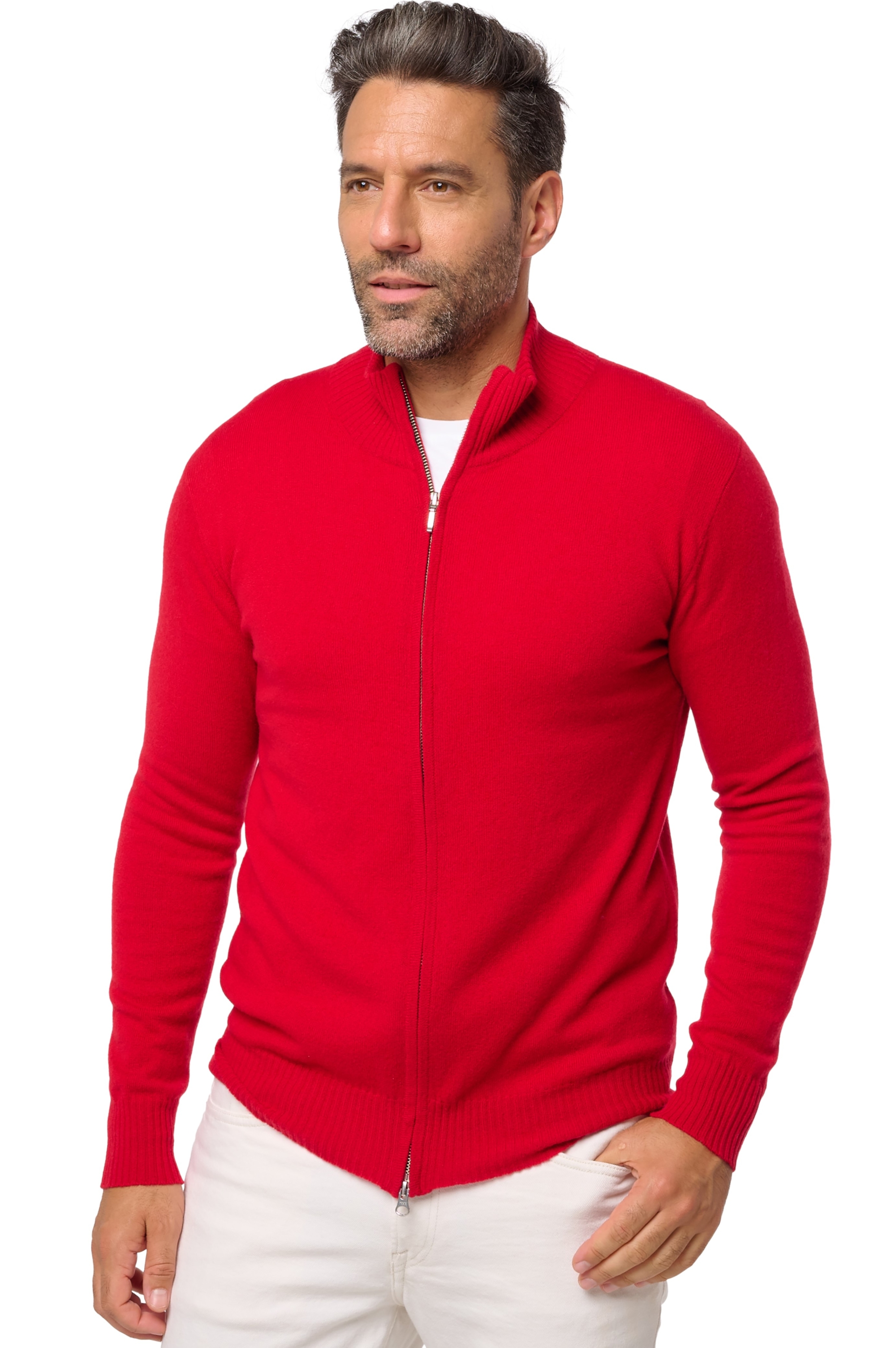 Cashmere uomo cappuccio e zip thobias first crimson m