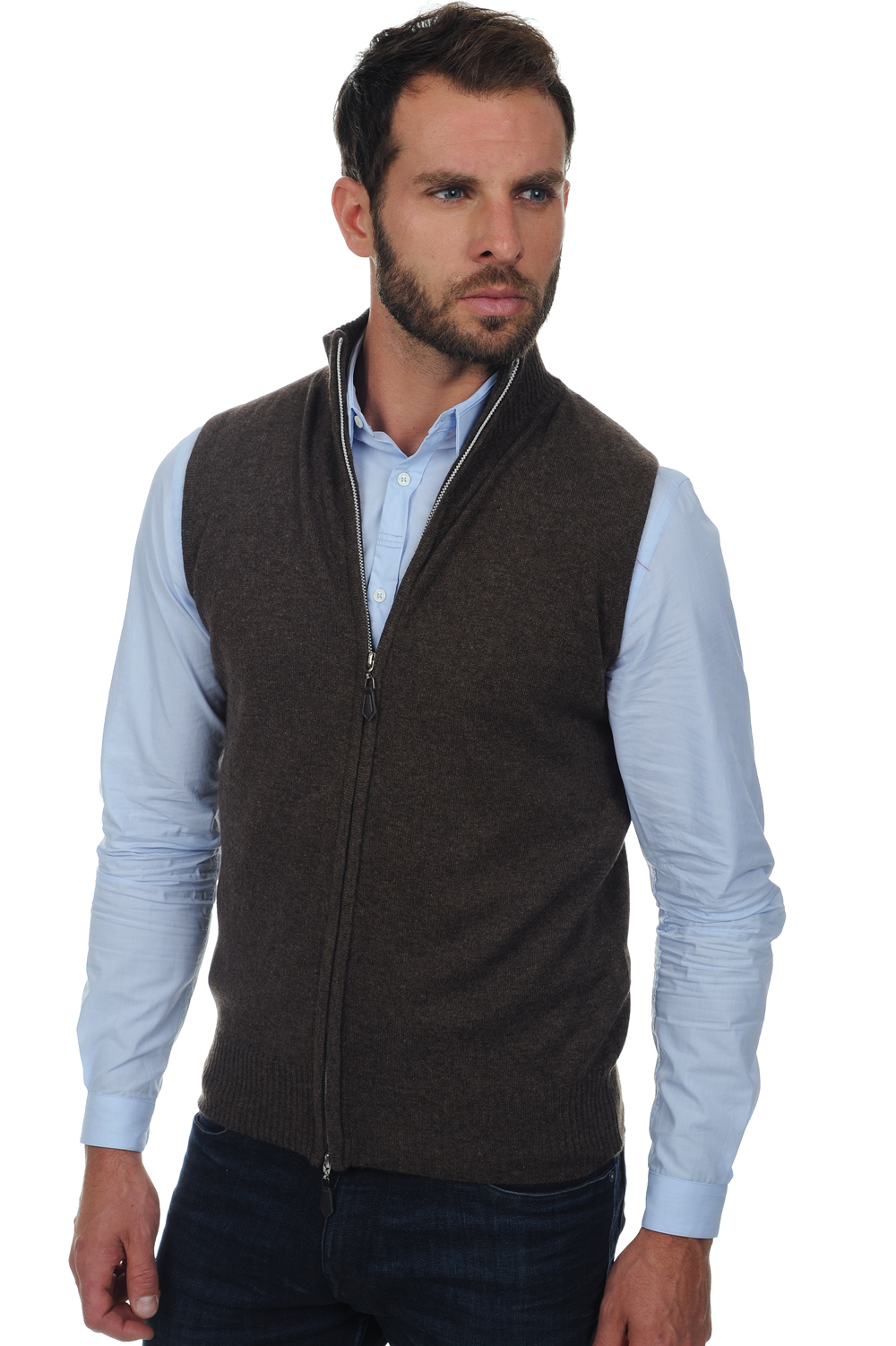 Cashmere uomo cardigan e gilet dali marrone chine 