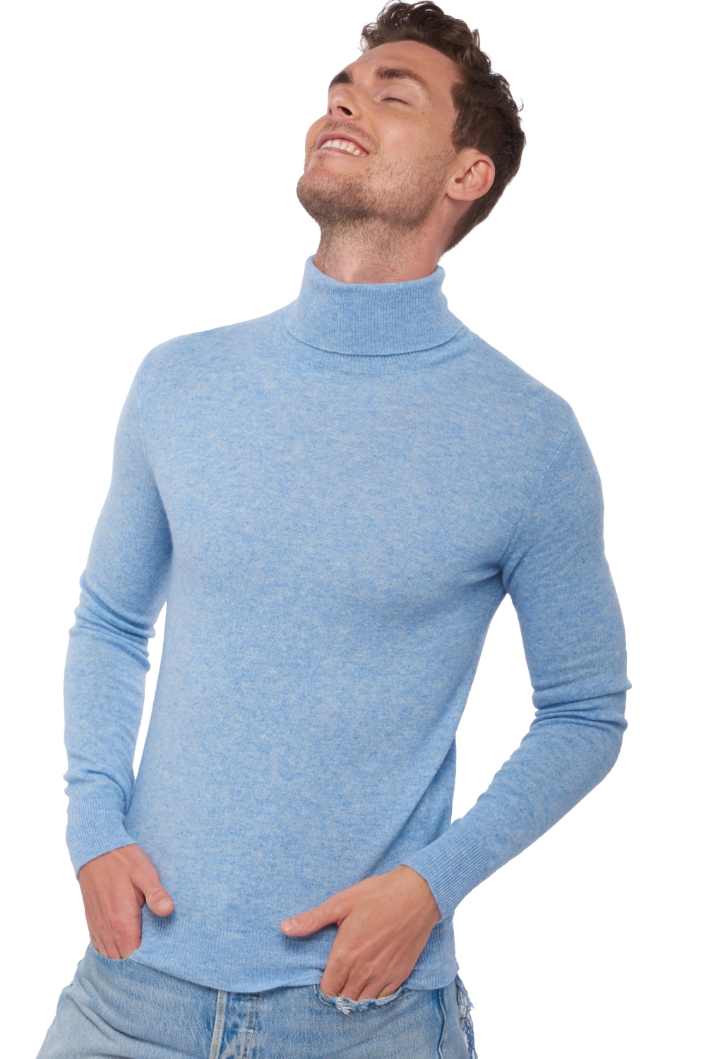 Cashmere uomo collo alto tarry first powder blue 2xl