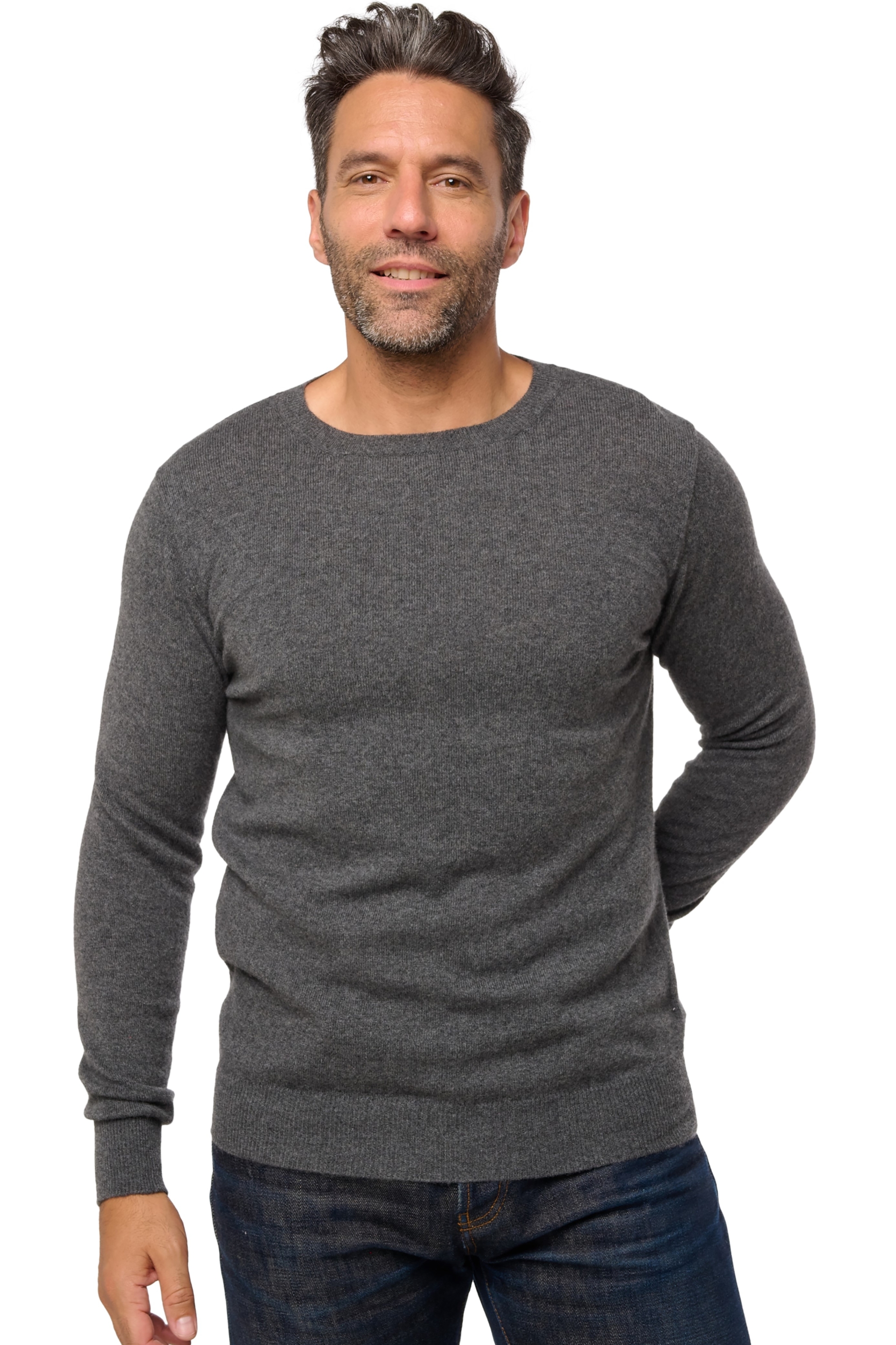 Cashmere uomo essenziali low cost tao first dark grey l