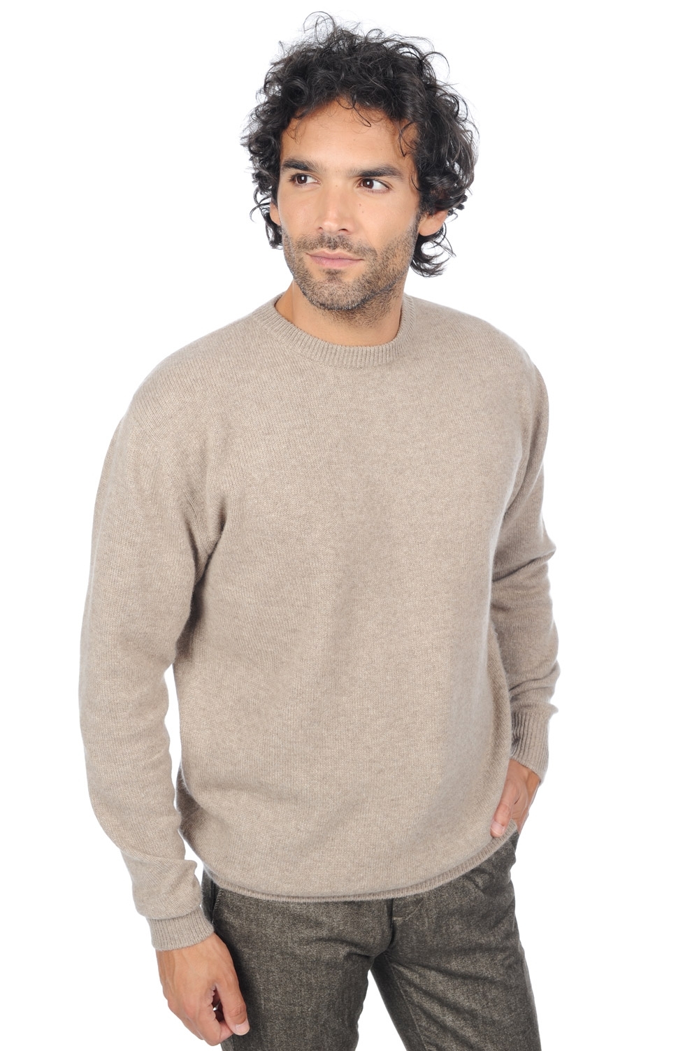 Cashmere uomo girocollo nestor 4f natural brown 4xl