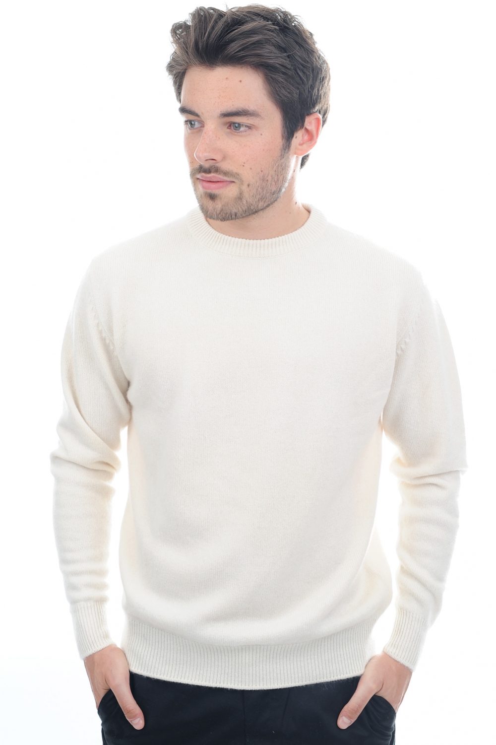 Cashmere uomo girocollo nestor 4f natural ecru 4xl