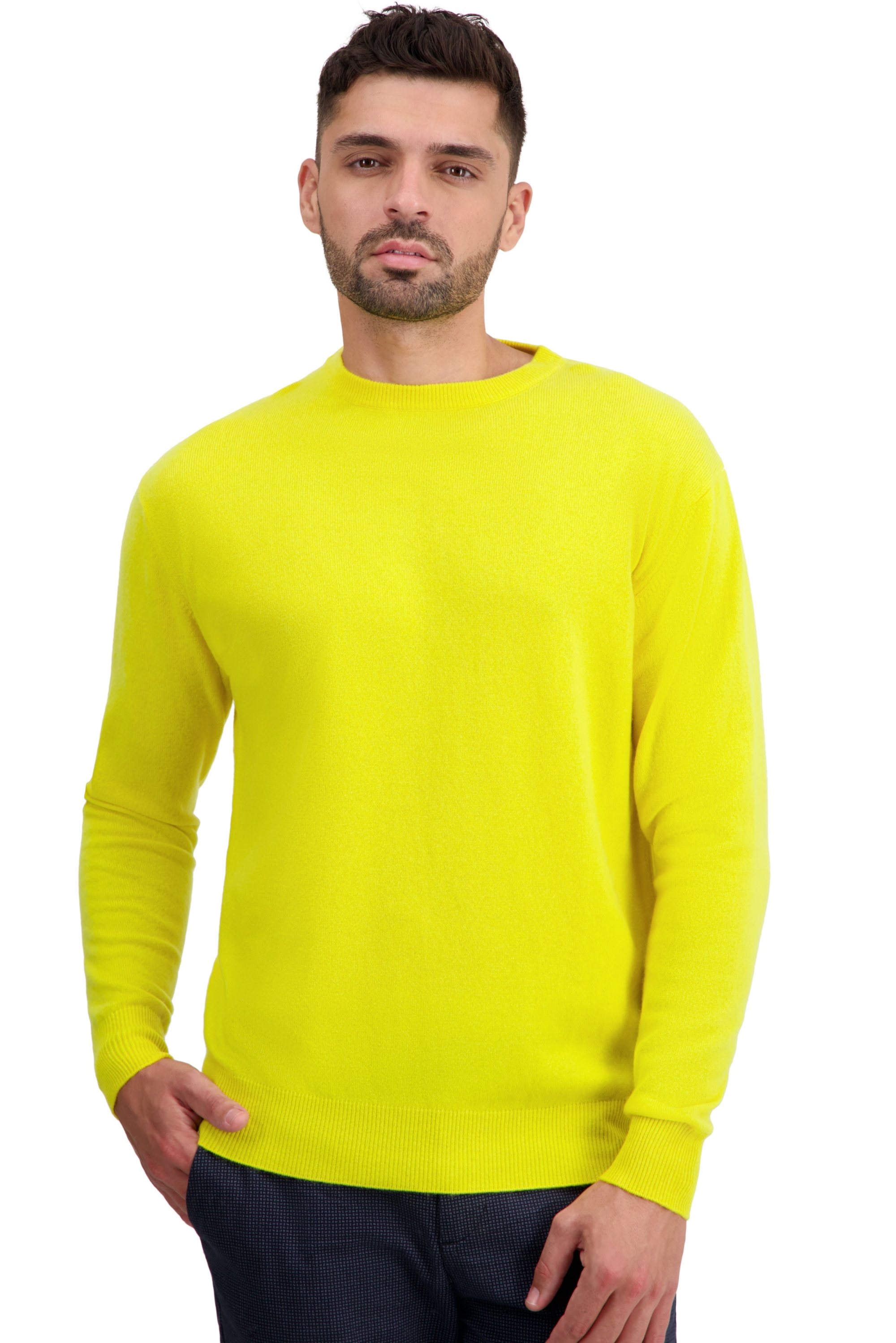 Cashmere uomo girocollo nestor jaune citric l