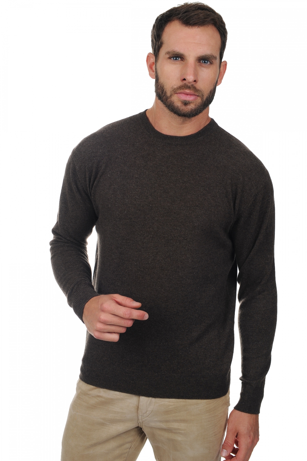 Cashmere uomo girocollo nestor marrone chine 