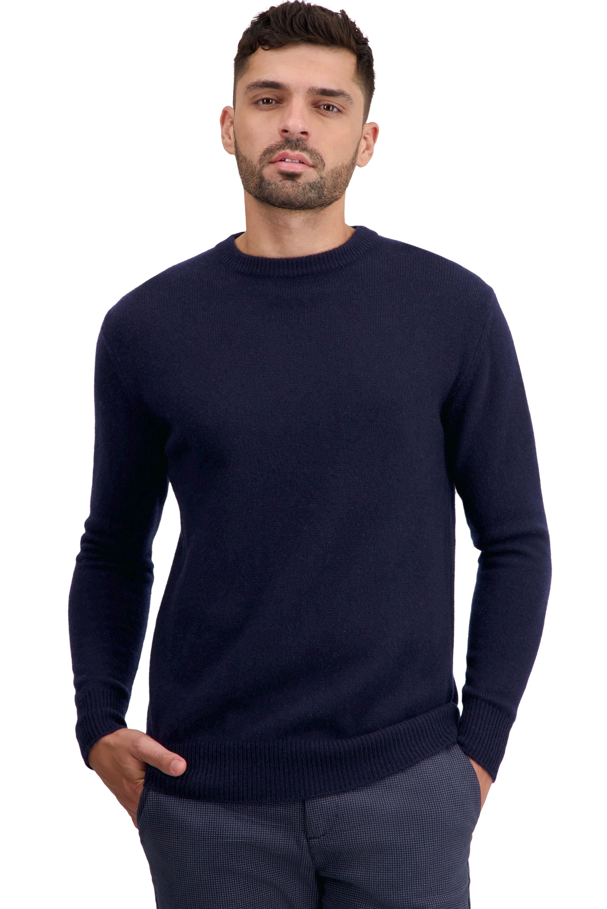 Cashmere uomo girocollo touraine first blu notte 2xl