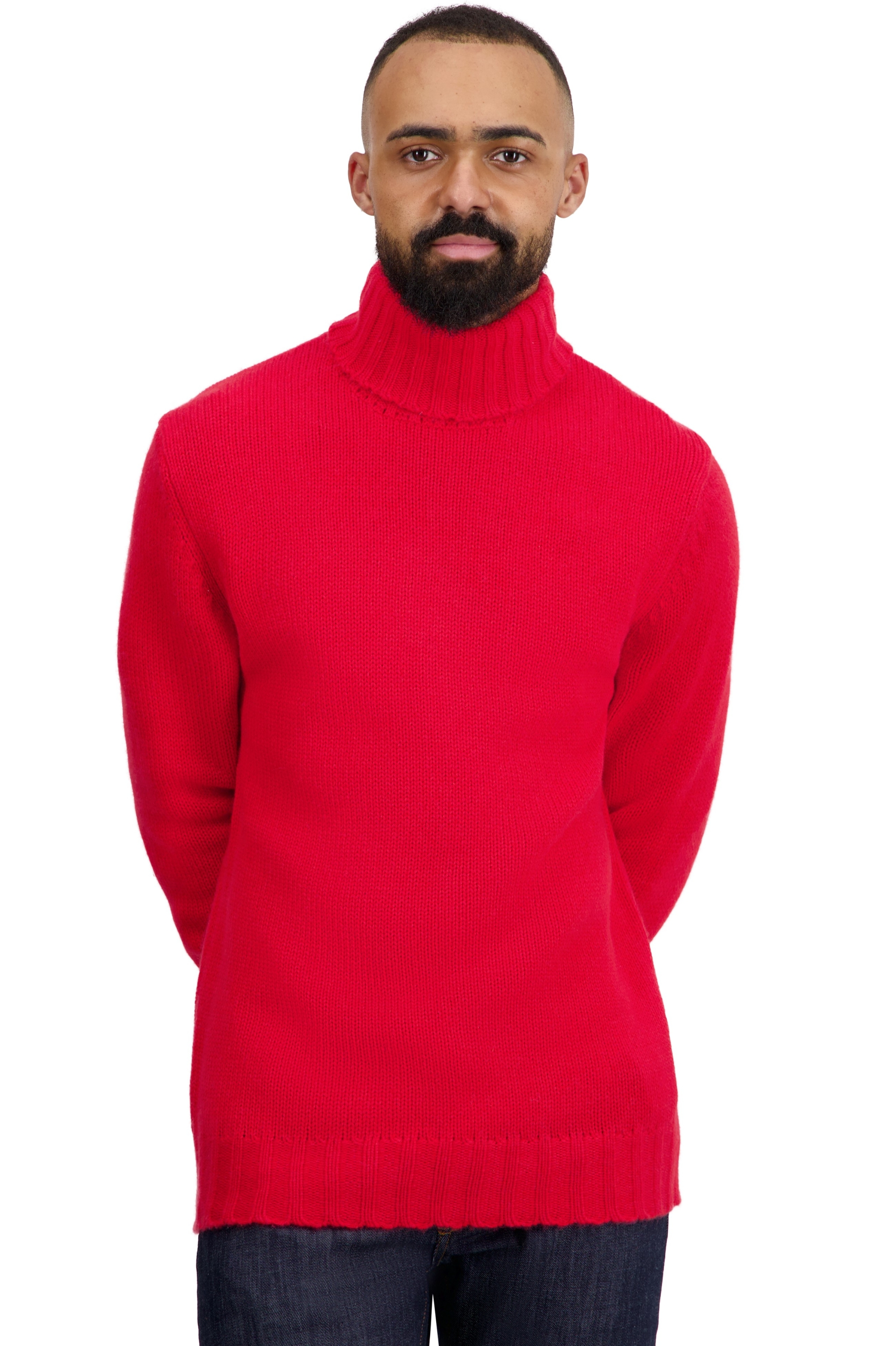 Cashmere uomo maglioni in filato grosso achille rouge 2xl