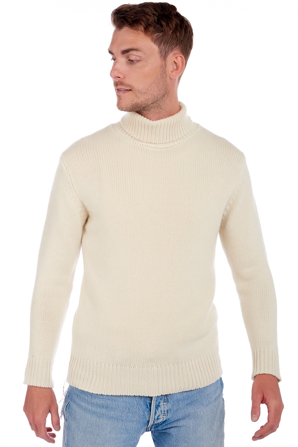 Cashmere uomo maglioni in filato grosso artemi natural ecru xs