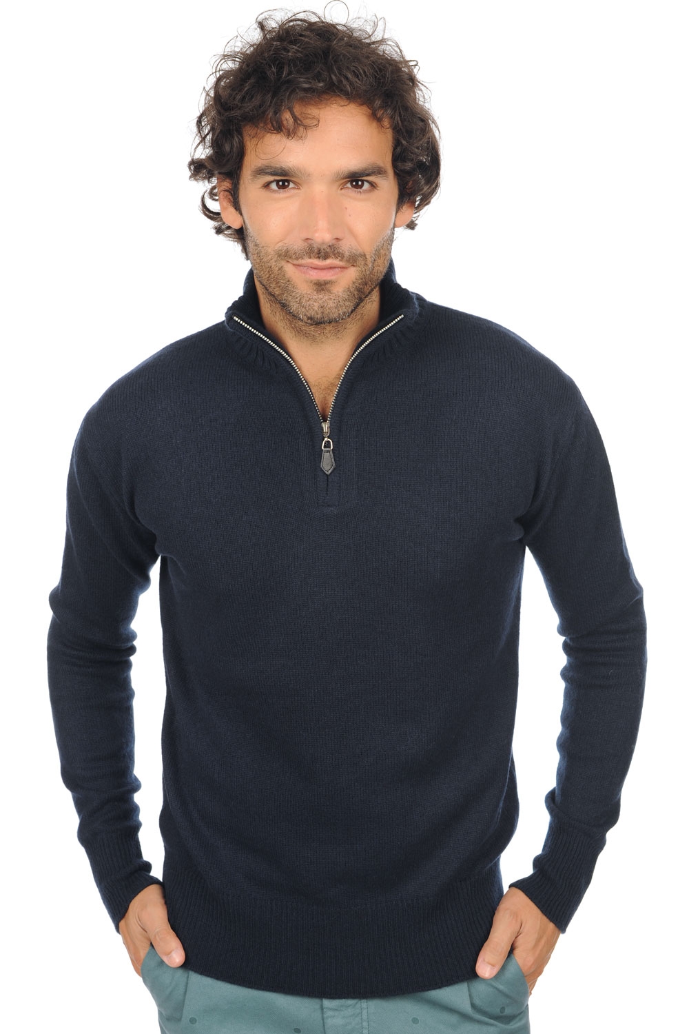 Cashmere uomo maglioni in filato grosso donovan blu notte 4xl