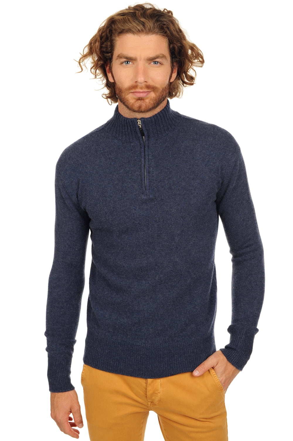 Cashmere uomo maglioni in filato grosso donovan indigo l