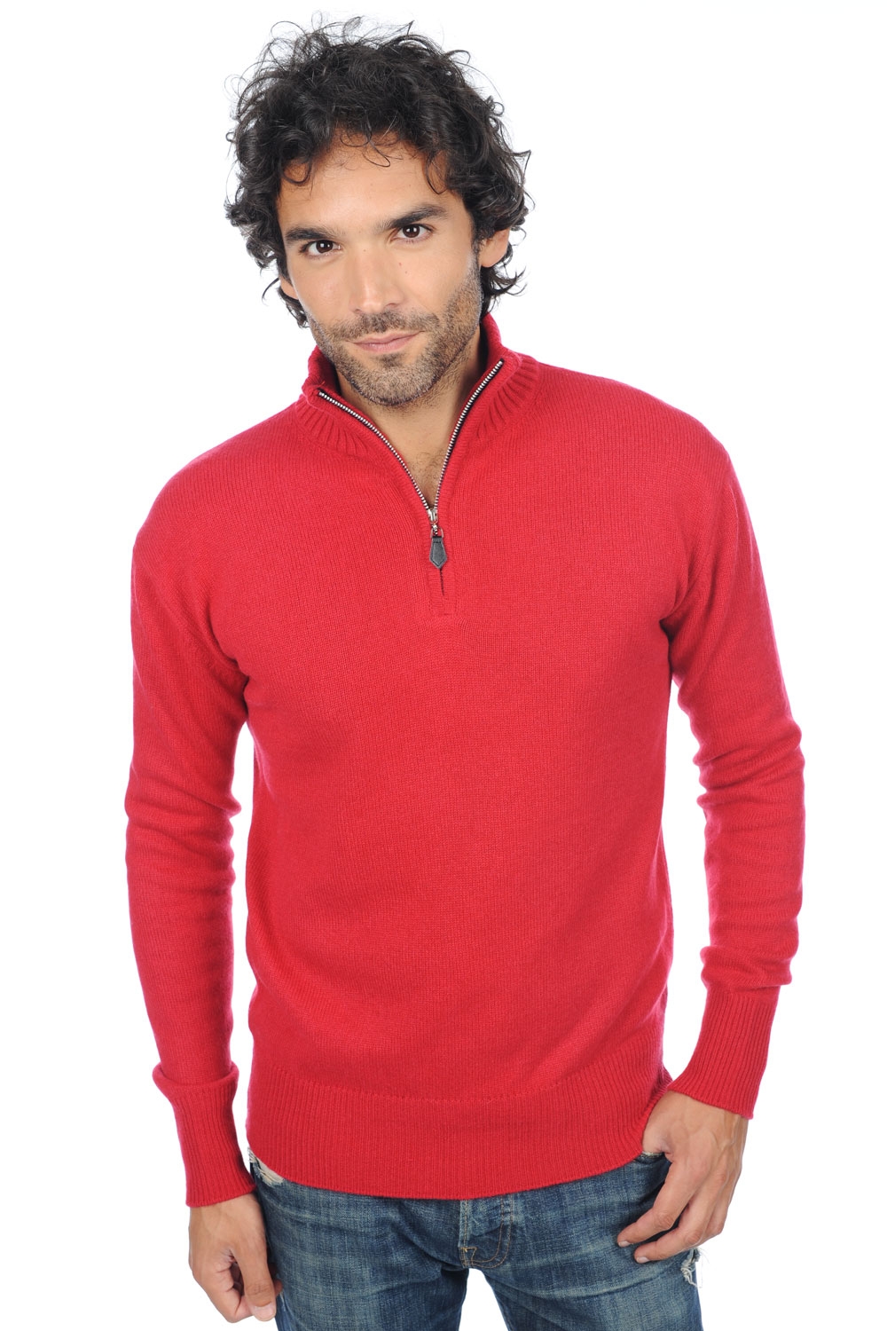 Cashmere uomo maglioni in filato grosso donovan rosso rubino xs