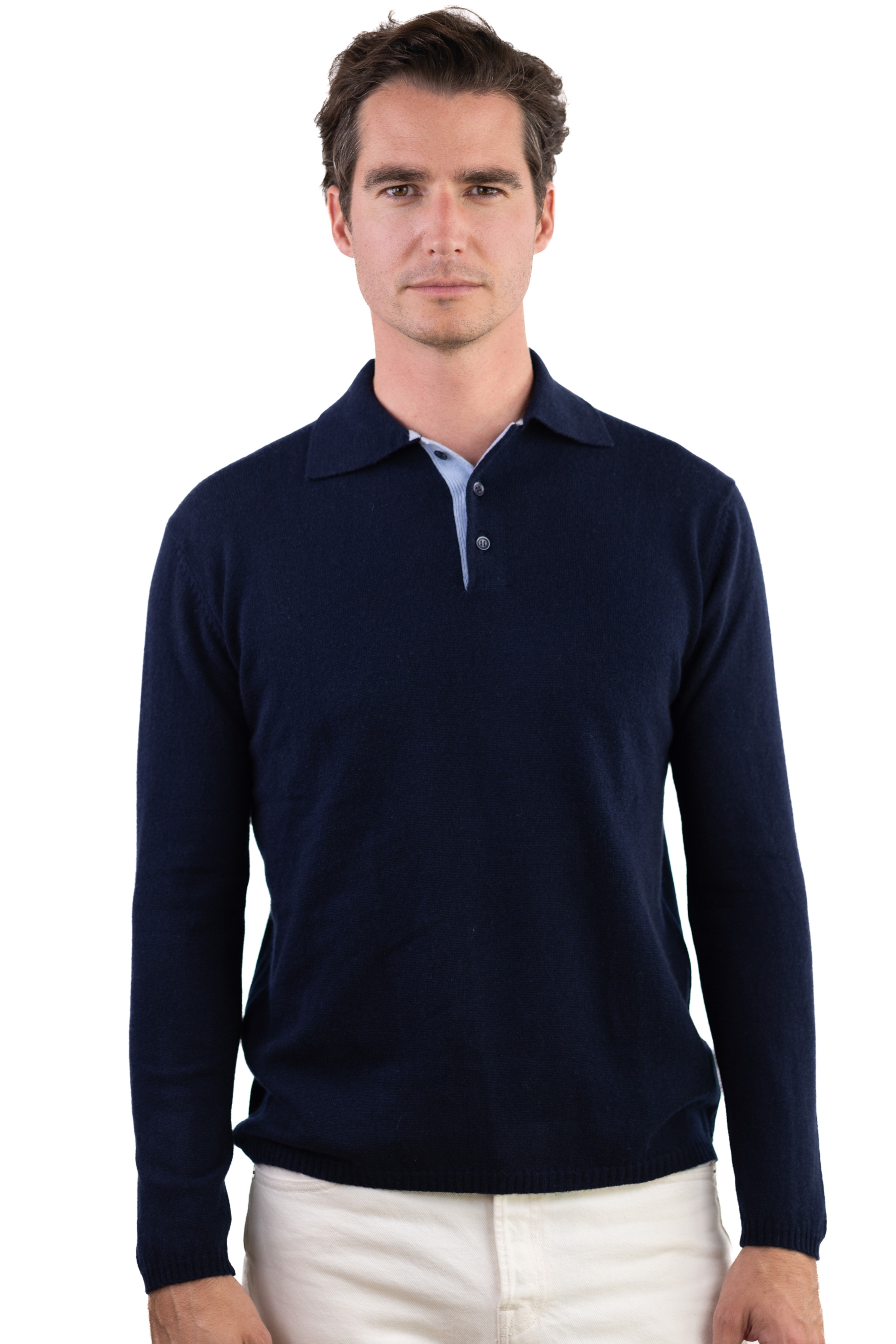 Cashmere uomo scott blu notte celeste chiaro m