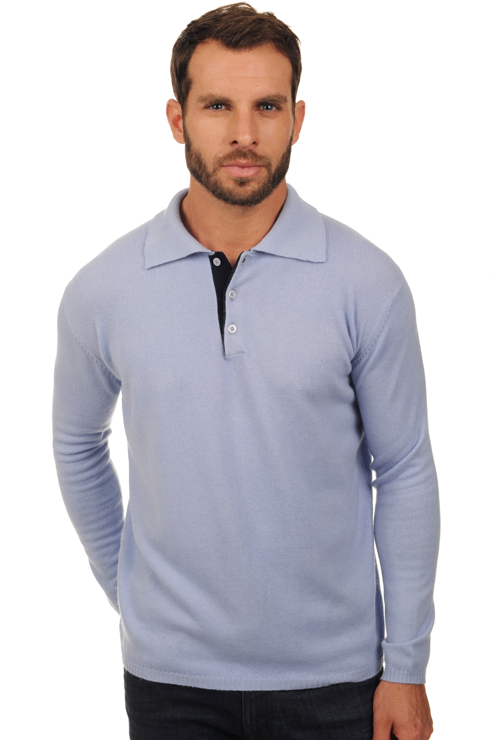 Cashmere uomo scott celeste chiaro blu notte 3xl