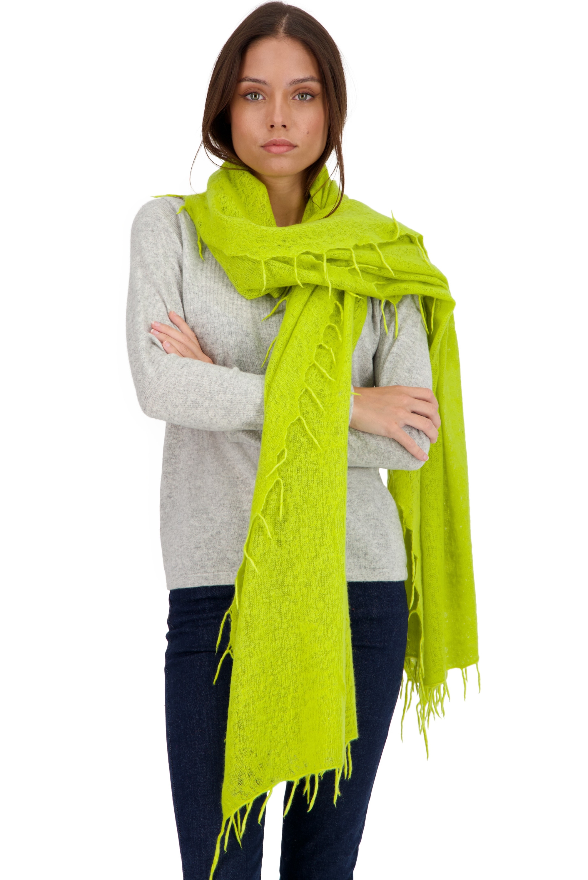 Cashmere uomo tresor verde chartreuse 200 cm x 90 cm