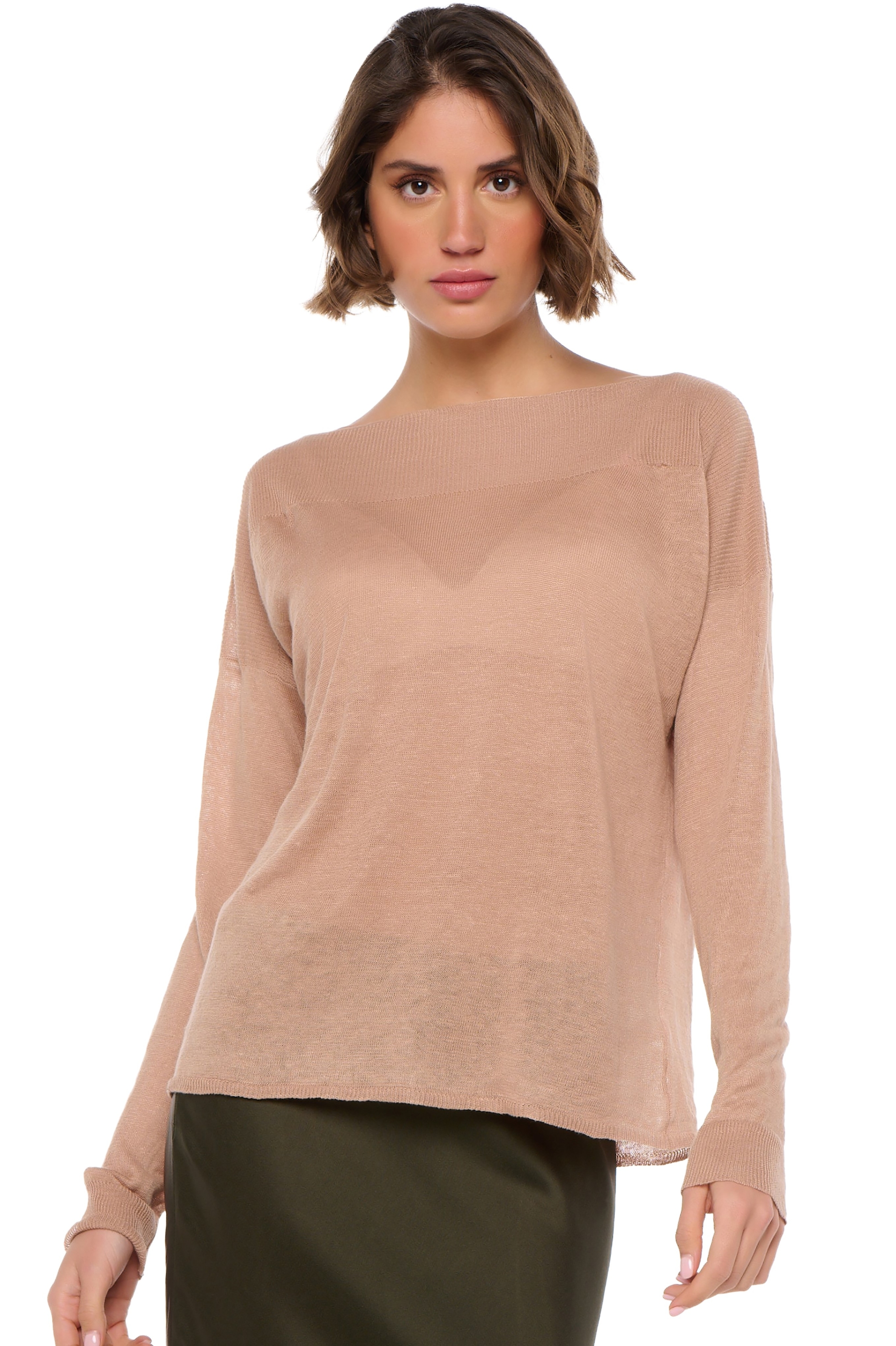 Lino cashmere donna girocollo sheila latte s